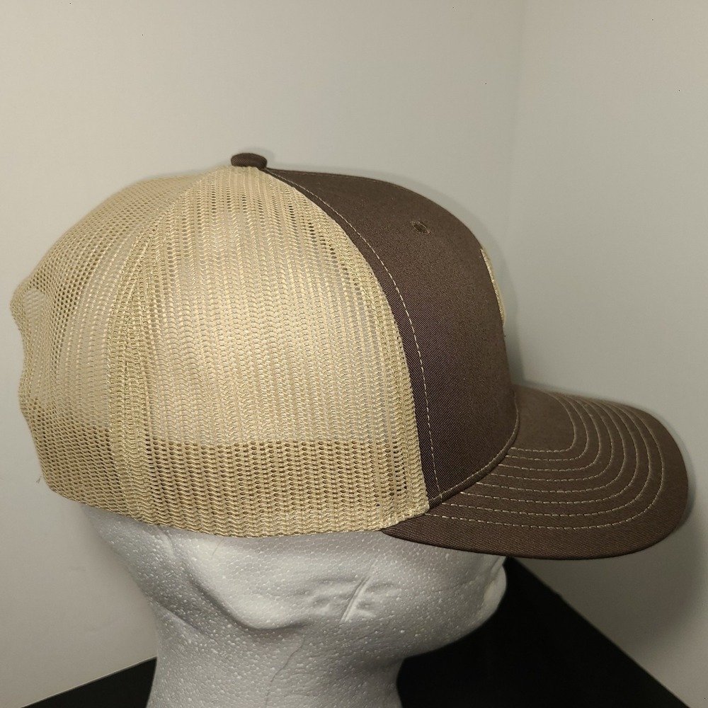 Elk Antlers Embroidered Baseball Cap Adult Strapback Brown Tan Snapback Trucker - Picture 3 of 8